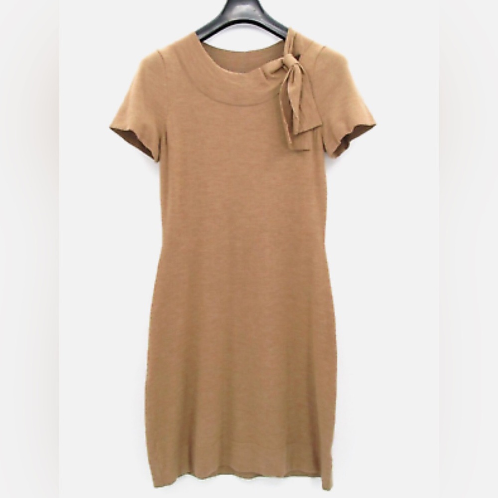 Banana Republic extra fine merino wool sweater dress camel tan
